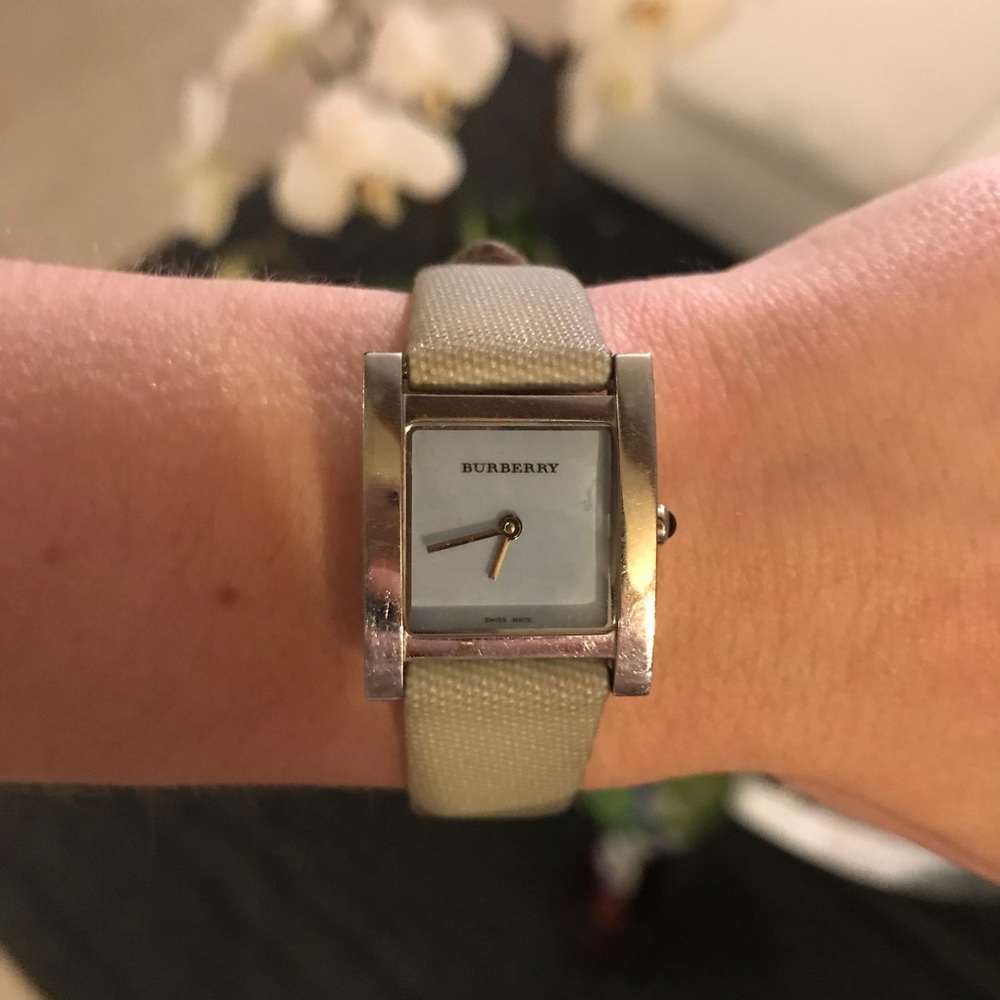 Burberry blue signature band watch